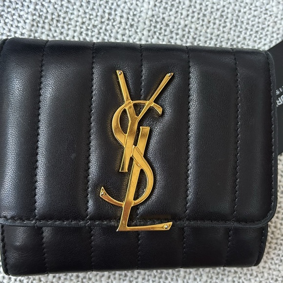 YSL Yves Saint Laurent black leather wallet - Picture 12 of 13